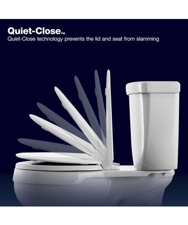 KOHLER Stonewood Quiet-Close Round-front  Slow-Close  Wood  White toilet seat  K-20467-0  White White Rounded Stonewood - Buy Online on GoSupps.com