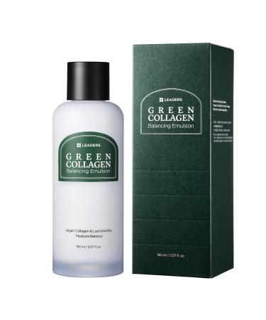 LEADERS Green Collagen Balancing Emulsion Hydrating Emulsion to Balance Skin's Oil and Moisture Levels & Helps Hydrate Dry Skin Gentle Plant Based Formula 150ml