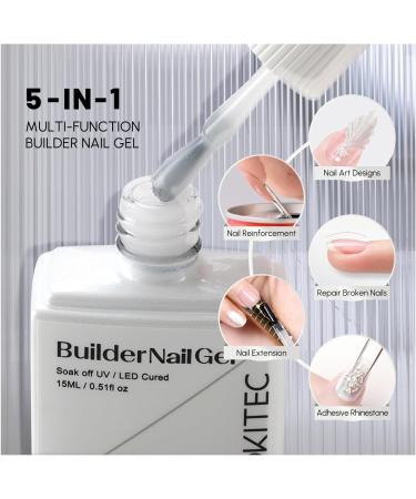 Aokitec 7-in-1 White Builder Nail Gel 15ML - Nail Strengthener, Extension & Rhinestone Gel - Soak Off UV LED Gel - Buy Online on GoSupps.com