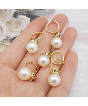 100 Gold Pearl Hair Jewelry Locs Braid Rings Dreadlocks Hair Cuffs Clips Charms for Women Men Beard - Buy Online on GoSupps.com