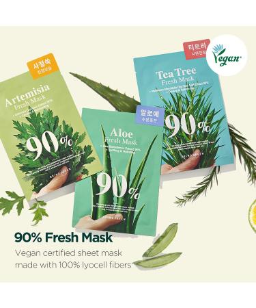 BRING GREEN ALOE 90% Fresh Mask (10 Count) - Daily Skincare Facial Mask for Sensitive Skin - Buy Online on GoSupps.com