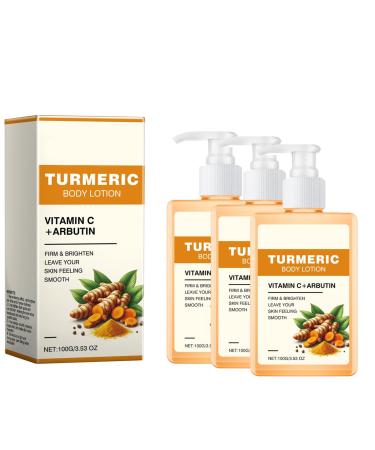 Turmeric Body Lotion, Vitamin C Cream with Turmeric for Body, Turmeric Body Lotion, Remove Dark Spots, Dry Skin Cream (3pc)