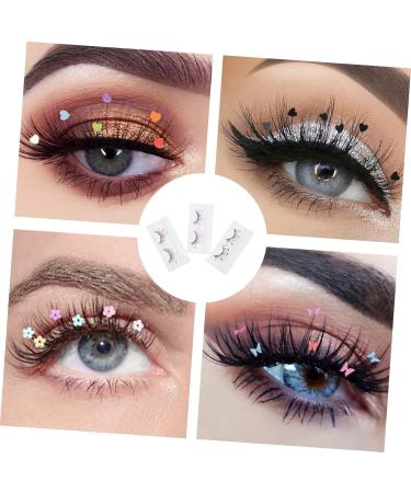 Beavorty 3 Pairs sequin false eyelashes pride outfit cosplay lashes color lashes fake lashes natural colored eyelashes pride makeup colored lashes flower stickers girl Miss Imitation - Buy Online on GoSupps.com
