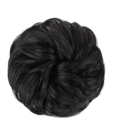 Messy Hair Bun Scrunchie Extension - Curly Wavy Updo for Women (Natural Black) - Buy Online on GoSupps.com