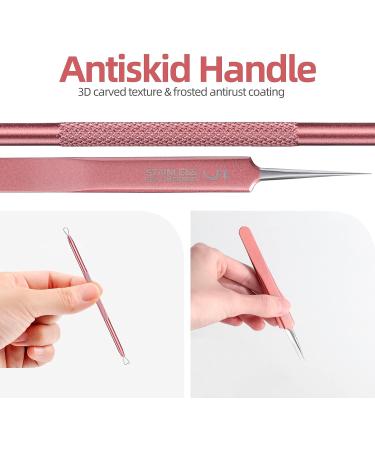 JPNK Blackhead & Acne Removal Kit with Mirror Tweezer - Blemish Extractor Tools Set - Buy Online on GoSupps.com