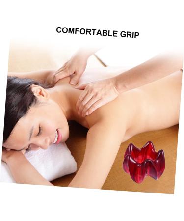 TOVINANNA Massage Tool Set - 2 PCS Deep Tissue Scraper & Body Massage Board for Muscle Relaxation - Flower Shape Resin Red  - Buy Online on GoSupps.com