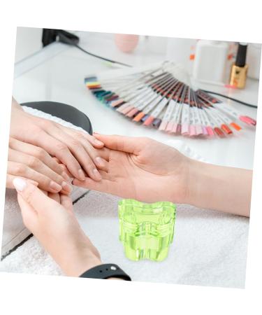 HAPINARY Nail Art Liquid Holder with cover tool manicure glass nail dish cup bracket nail art dish plate cup thicken nail dish with lid glass nail art cup Nail supplies Nail Manicure Tools 7x5.6cm Green - Buy Online on GoSupps.com