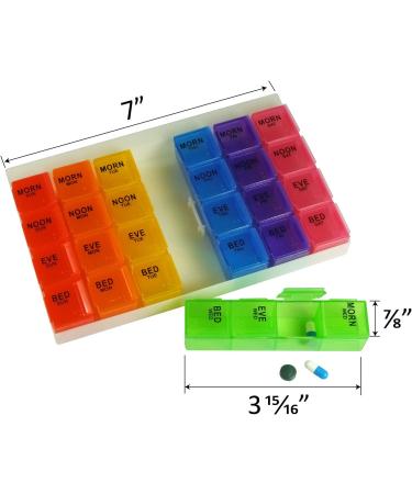 Very Small Pill Organizer - 7 Day Weekly Travel Case & Medication Reminder | 28 Detachable Compartments for Daily Use - Buy Online on GoSupps.com