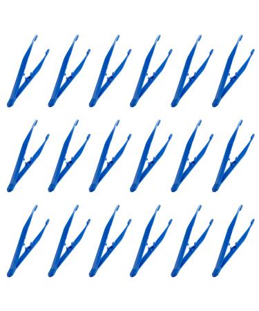 MEABEN 100 Pcs Plastic Craft Disposable Tweezers  Bulk Priced Blue Forceps Tapered Tweezers  Handmake Fuse Beads Manual DIY Tool Handmade Crafts Kit Accessories for DIY Art Crafts