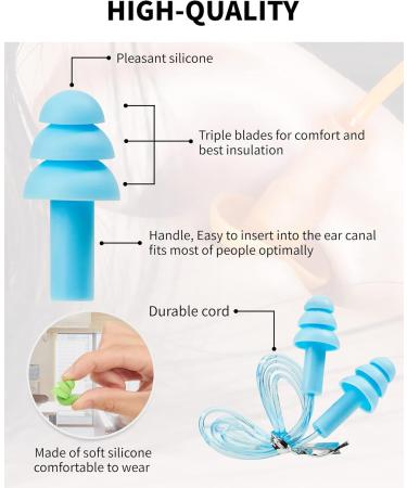 Earrings for Hearing Protection - 14 Pairs Silicone Earplugs SNR 31dB - Waterproof & Reusable for Sleeping & Travel - Colorful Portable Case - Buy Online on GoSupps.com