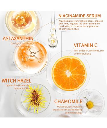 Niacinamide Serum for Face Niacinamide Facial Moisturizing Essence Vitamin C Serum Astaxanthin Serum Anti Aging & Wrinkle Face Serum Evens Skin Reduce Dark Spots Pore Serum for Oil Control - Buy Online on GoSupps.com