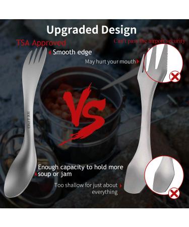 OUTXE Titanium 2-in-1 Fork and Spoon Combo 2-Pack | Ultra Lightweight Eco-Friendly Spork for Camping & Hiking - Buy Online on GoSupps.com
