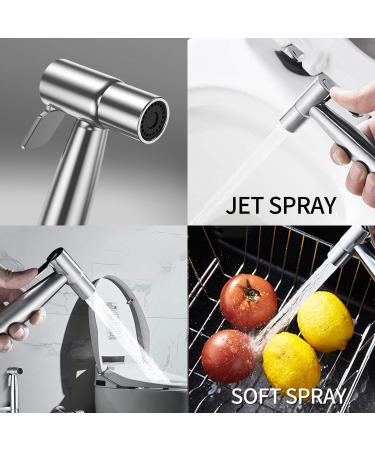 Yawenner Handheld Bidet Toilet Sprayer  Stainless Steel Bathroom Bidet Sprayer Set with Hose  Baby Cloth Diaper Sprayer  for Feminine Wash  Shower Sprayer for Pet  Wall or Toilet Mount - Buy Online on GoSupps.com