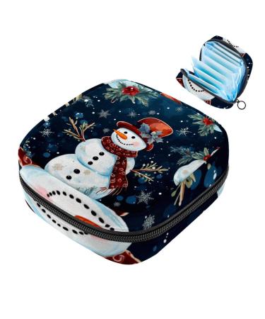 Muoooum merry Christmas sanitary napkin storage bag menstrual pad bag pocket portable menstrual cup pocket with zip for teenagers girls women color 3 1 count (pack of