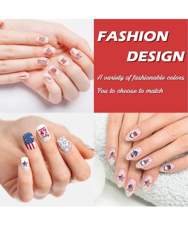 Whaline Patriotic Nail Stamping Plates - 6 Sheets American Flag Stars Gnome Images | 4th of July Nail Art for Independence Day DIY Manicure - Buy Online on GoSupps.com