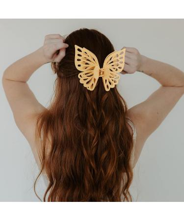 YISSION 2PCS Big Butterfly Hair Clips for Women - Cute Large Hair Claw Clips for Thin & Thick Hair - Beige & Black Hair Accessories - Buy Online on GoSupps.com