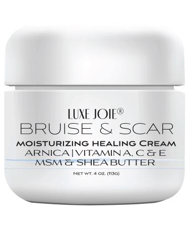 LuxeJoie Bruise Cream & Scar Cream Arnica MSM Shea Butter Vitamin A (retinol) E & C Natural Treatment Made in the USA Hydrates & Moisturizes Skin (Bruise & Scar Cream 4 oz)
