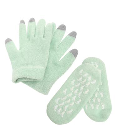 Housoutil 1 Set Moisturizing Gloves Overnight Lotion Moisturizing Gloves Hand Caring Gloves for Women Gel Socks for Dry Cracked Feet Women Miss Spa Yarn Hand Cream