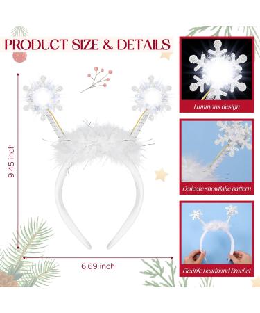 Weewooday 2 Pieces Carnival Light up Snowflakes Head Boppers Feather Snowflake Headbands with White Flashing LED Lights Women Girls Hair Bands White Headdress Snowflake Hair Accessories for Party - Buy Online on GoSupps.com