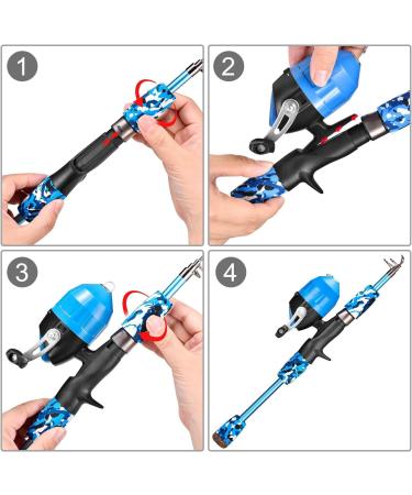 Kids Fishing Set - Blue 1.5M Fishing Rod Reel & Bait | Best International Shipping - Buy Online on GoSupps.com