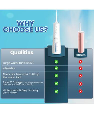 Advanced Cordless Dental Water Flosser - IPX7 Waterproof Type-C Charging Portable Travel Oral Irrigator for Teeth - Black & White - Buy Online on GoSupps.com