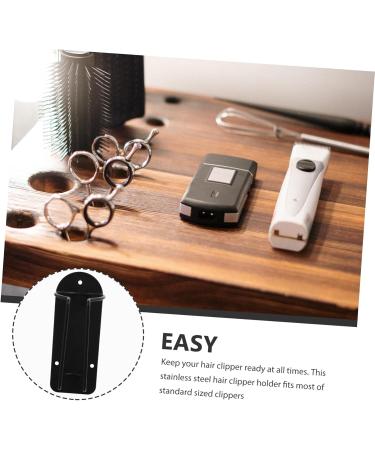 Angoily Clipper Stand | Wall-Mounted Stainless Steel Hair Clipper Organizer for Barbers | Sleek Black Design | 12.5x6cm - Buy Online on GoSupps.com