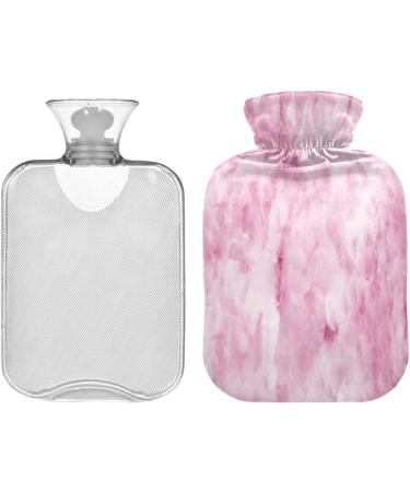 Pink Marble Hot Water Bottle with Cover - 2L for Pain Relief & Warmth | Arthritis Friendly | International Shipping - Buy Online on GoSupps.com