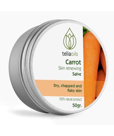 Teliaoils Carrot Salve - Natural And Certified Organic - For Dry And Sensitive Skin - Reduces Wrinkles Improves Skin General Health - Everyday Cleanser And Moisturizer 1.70 Oz / 50ml