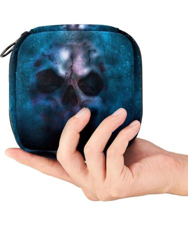 Buy Creephery Blue Pirate Skull Storage Bag - Stylish Menstrual Pads & Portable Cup for Women & Teens - Buy Online on GoSupps.com