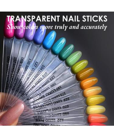Medium Oval Nail Art Practice Tips - 100pcs Clear Swatch Sticks for Gel Nail Polish Display | BORNBYME - Buy Online on GoSupps.com