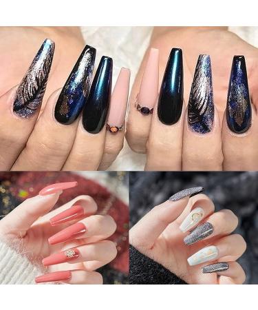 500 Pieces Acrylic Artificial Nail Tips - Ballerina Press-On Nails in 10 Sizes with Clear Box Nail Glue & Brush | International Shipping - Buy Online on GoSupps.com