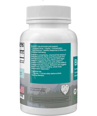 E3LIVE BrainON - Wild-Harvested AFA Extract for Mood Balance & Focus 90 Count 90 Count (Pack of 1) - Buy Online on GoSupps.com