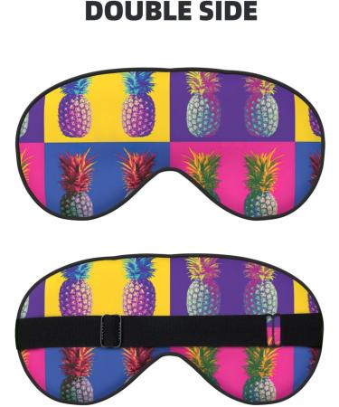 Colorful Pineapple Pattern Soft Sleep Eye Mask | Breathable Eye Patch for Women | Ideal for Travel & Relaxation - Buy Online on GoSupps.com