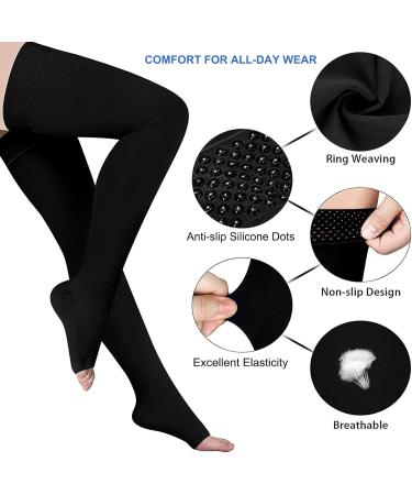 Anti Embolism Ted Hose Thigh High 20-32 mmHg Compression Stocking Toeless Compression Socks Support for Women & Men (S) - Buy Online on GoSupps.com
