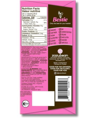 Zazubean SUPERFOODS Chocolate bars - Organic Vegan Fair trade Gluten free Soy Free (Almond Toffee Crunch) - Buy Online on GoSupps.com
