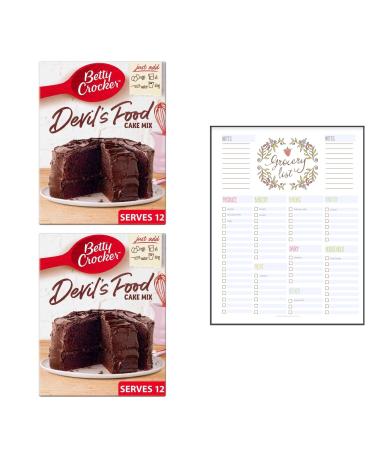 Cake Mix Bundle which Contains Betty Crocker Devil's Food Chocolate Cake Mix 425g - Pack of 2 with Grocery List Card - Buy Online on GoSupps.com