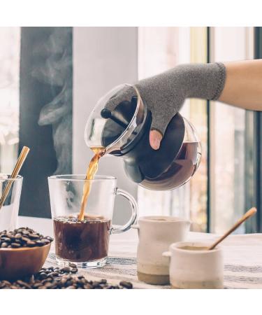 2-Pair Arthritis Compression Gloves for Rheumatoid Relief | Fingerless Breathable & Moisture-Regulating | Men & Women (Gray M) - Buy Online on GoSupps.com