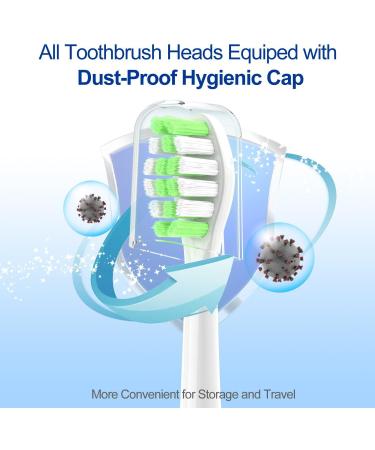 Philips Sonicare Toothbrush Replacement Heads - 10 Pack OralClass Medium Soft Brush Head Refills - Compatible with C2 4100 5100 hx6250 G2 & 3 Series - Bright Green - Buy Online on GoSupps.com