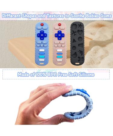 2-Pack Silicone Baby Remote Control Teether Toy for Babies 6-36 Months - Black & Gray - Boys & Girls Teething Toys - Buy Online on GoSupps.com