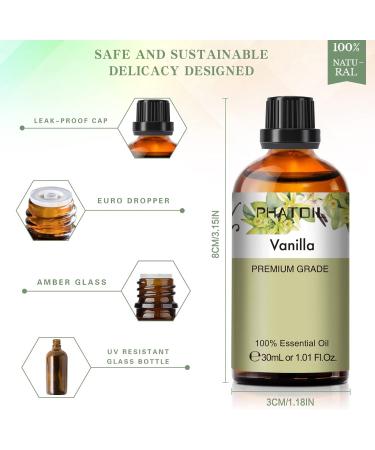 PHATOIL Vanilla Essential Oil 30ML - Pure Grade for Aromatherapy, Diffusers & Candle Making - Buy Online on GoSupps.com