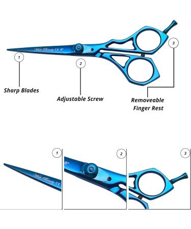 Glamified Glam Blue 6'' Hairdressing Scissors Professional Hairdressers Scissors Barber Scissors for Hair Cutting RightHand Hair Cutting Scissors Sharp Blades Hair Scissors for Women Men & Kids. - Buy Online on GoSupps.com