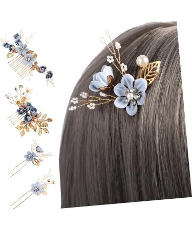 Housoutil 8 Sets Bridal Headwear Hair Accessories for Women Wedding Rhinestone Barrettes Bridal Hair Combs Bridal Hair Clip Side Wedding Hair Clips Vintage Hair Clips Aquamarine Dress Miss - Buy Online on GoSupps.com