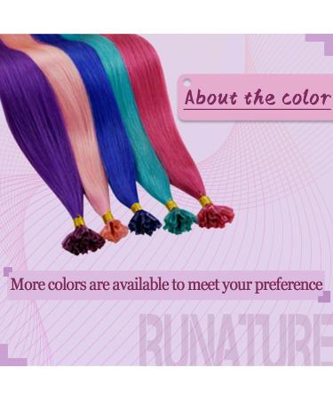 Runature 40cm Pink U Tip Extensions - Real Hair Bonding Colorful Human Hair Invisible Bond 20g Beach Color - Buy Online on GoSupps.com