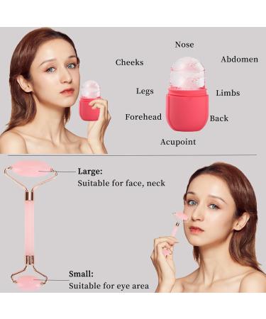 Facial Skincare Ice Roller Mold - Enhance Glow & Reduce Fine Lines | Oval Pink Set for Radiant Skin - Buy Online on GoSupps.com
