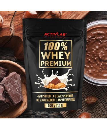 Activlab 100% Whey Premium 500g - 16 Portions Whey Protein Powder - Muscle Building Low Sugar Low Fat - Peanut Butter Chocolate Flavor - Boost BCAA & Glutamine - Buy Online on GoSupps.com