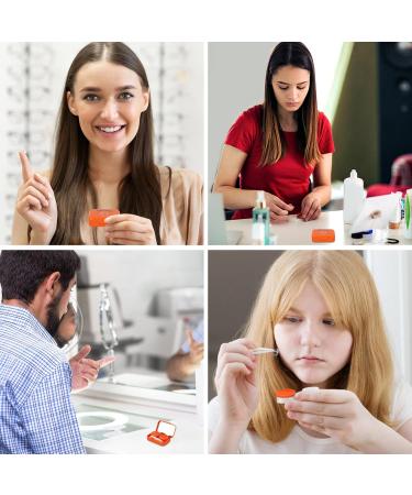 Exceart Cute Bear Travel Contact Lens Case - 4 Compact Boxes with Mirror for Outdoor & Office Use - Orange - Buy Online on GoSupps.com