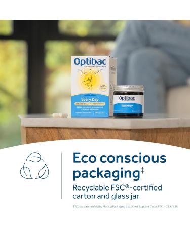 Optibac Probiotics Every Day - Digestive Probiotic Supplement - 30 Capsules, 5 Billion Cultures & FOS Fibres - Buy Online on GoSupps.com