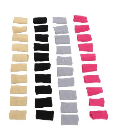 Finger Joint Protector Sleeves - 40 Lightweight Sweat Absorbent Grip Enhancers for Volleyball | Black Gray Pink Beige - Buy Online on GoSupps.com