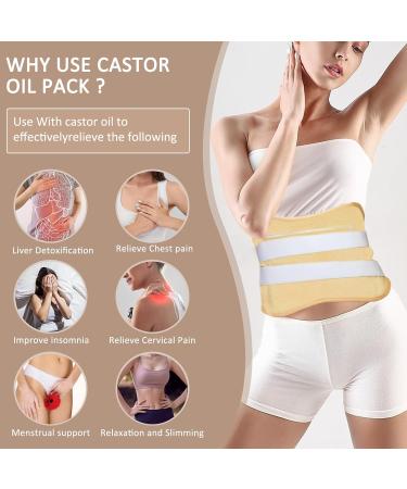 MQFORU Castor Oil Pack Wrap Kit - 8PCs Reusable with Velcro Fastener | Liver Detox & Digestive Health - Buy Online on GoSupps.com