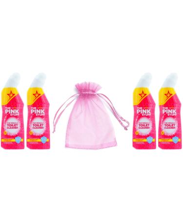 The Pink Stuff The Miracle Toilet Cleaner Gel 4Pk x 750ml + Our Gift for You: Organza Bag Size: 9 x 7 x 0.1cm